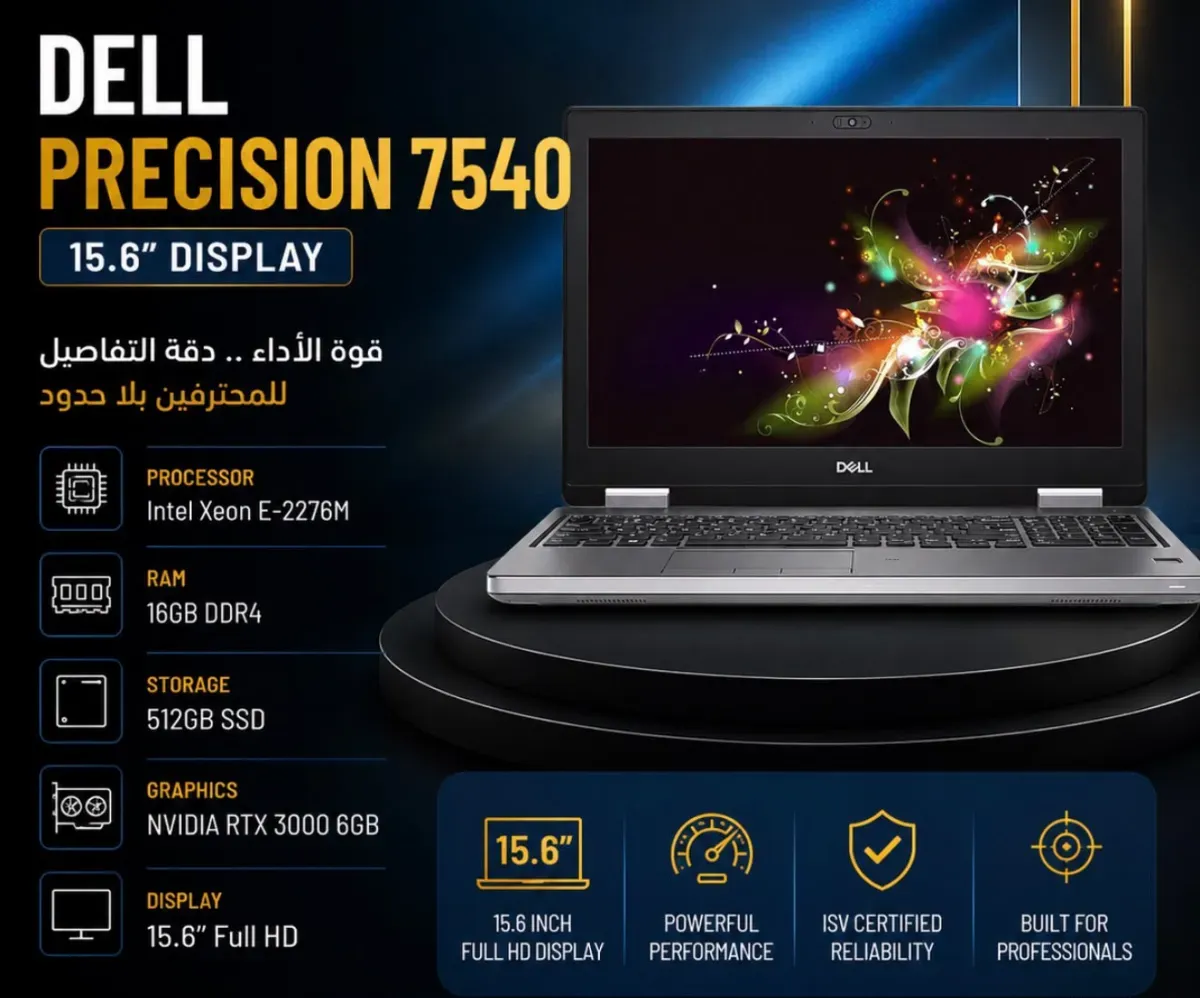 Dell Precision 7540 Xeon E-2276M RAM 16GB SSD 512GB RTX 3000 6GB 15.6"