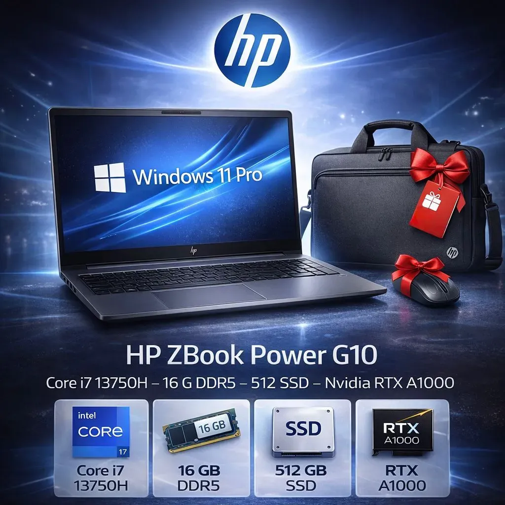 HP ZBook Power G10 i7-13800H 16GB RAM 512GB SSD RTX A1000 6 Giga