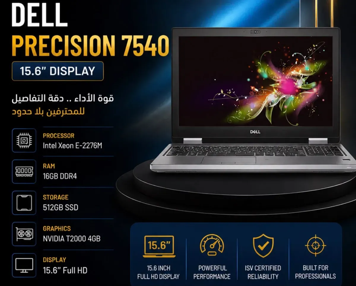 Dell Precision 7540 Xeon E-2276M RAM 16GB SSD 512GB T2000 4GB 15.6"