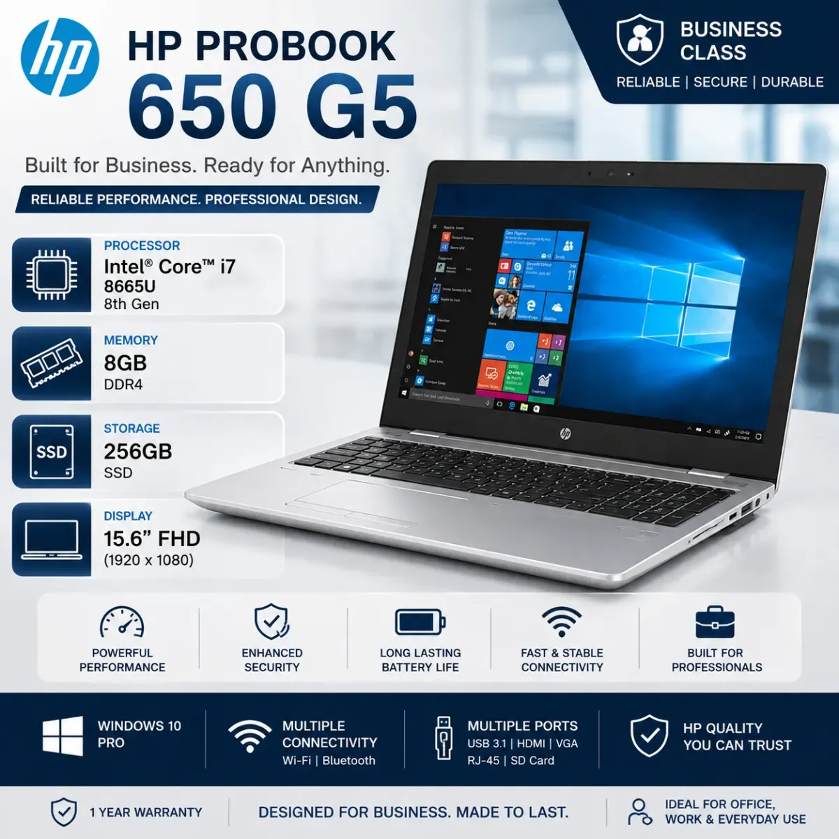 HP ProBook 650 G5 Core i7 8665U RAM 8GB SSD 256GB 15.6" FHD